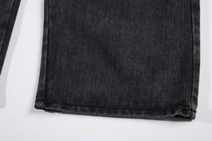 Washed Black Vintage Straight Leg Cargo Jeans , - Streetwear - Slick Street