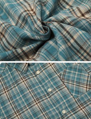 Distressed Plaid Flannel Shirt , - Streetwear Shirt - Slick Street