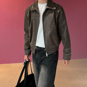 Vintage K Leather Jacket , - Streetwear Jacket - Slick Street
