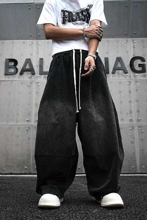 Baggy Wide-Leg Harem Pants , - Streetwear Pants - Slick Street