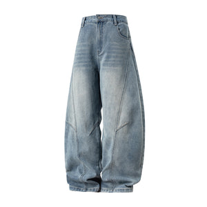 Retro Panelwork Denim Jeans Blue, XS - Streetwear - Slick Street