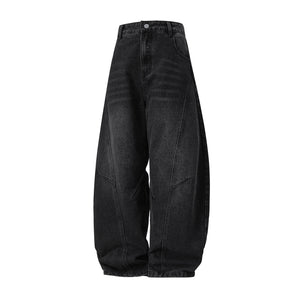 Retro Panelwork Denim Jeans Black, XS - Streetwear - Slick Street