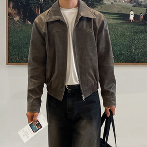 Vintage K Leather Jacket , - Streetwear Jacket - Slick Street