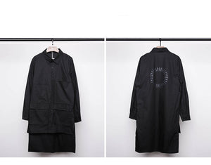 Black Long Overshirt Jacket , - Streetwear Jackets - Slick Street