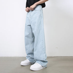 Light Blue Straight Leg Jeans Light Blue, XXS - Streetwear Jeans - Slick Street