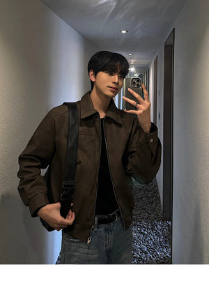 American Retro Leather Jacket , - Streetwear Jacket - Slick Street