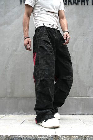 Red Stripe Washed Jeans , - Streetwear Jeans - Slick Street