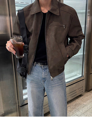 American Retro Leather Jacket , - Streetwear Jacket - Slick Street