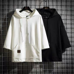 Minimal Mid-Length Sleeve Hoodie , - Streetwear Hoodie - Slick Street