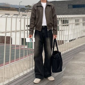 Vintage K Leather Jacket , - Streetwear Jacket - Slick Street