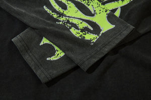 Green Flame '88' Long Sleeve Tee , - Streetwear - Slick Street