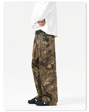 Camo Branch Cargo Pants , - Streetwear - Slick Street