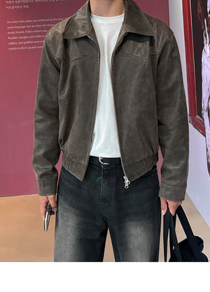 Vintage K Leather Jacket , - Streetwear Jacket - Slick Street