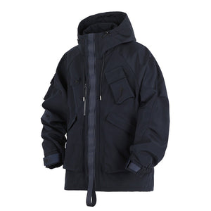 Night Industry Urban Techwear Jacket Navy, XS - Streetwear Jacket - Slick Street