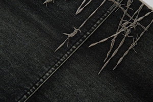 Barbed Baggy Embroidery Cargo Pants , - Streetwear - Slick Street