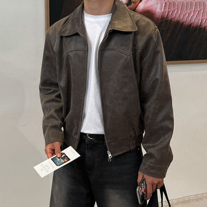 Vintage K Leather Jacket Old Brown, XS - Streetwear Jacket - Slick Street