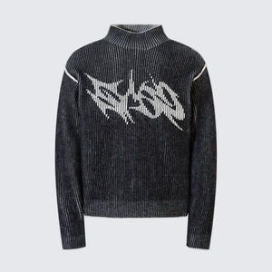 Reversible Retro Turtleneck Sweatshirt Black, XS - Streetwear Sweatshirts - Slick Street