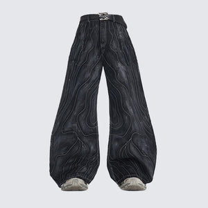 Onyx Flared Denim Pants Black, S - Streetwear Jeans - Slick Street