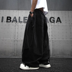 Baggy Wide-Leg Harem Pants , - Streetwear Pants - Slick Street