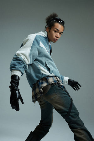 Retro Biker Splicing Jacket , - Streetwear - Slick Street