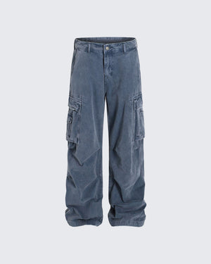 Retro Loose Fit MultiPocket Denim Cargo Jeans , - Streetwear - Slick Street