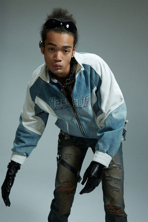 Retro Biker Splicing Jacket , - Streetwear - Slick Street