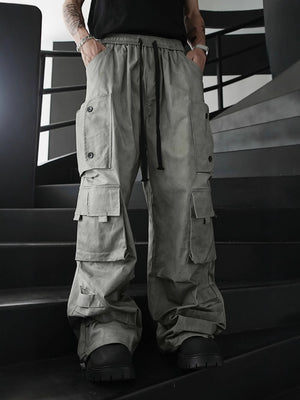 Baggy Lightweight Khaki Cargo Pants , - Streetwear - Slick Street