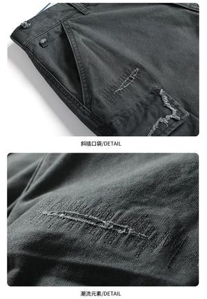 Urban Distressed Camo Shorts , - Streetwear Shorts - Slick Street