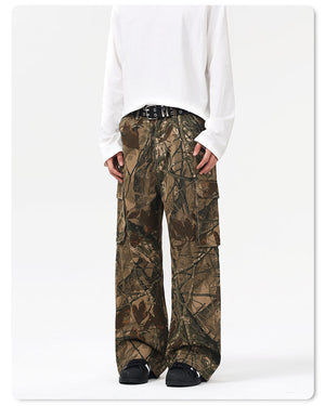 Camo Branch Cargo Pants , - Streetwear - Slick Street