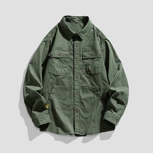 Outpost Utility Overshirt Green, XS - Streetwear Shirt - Slick Street