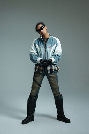 Retro Biker Splicing Jacket , - Streetwear - Slick Street