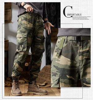 Eagle Camo Slim Fit Cargo Pants , - Streetwear Cargo Pants - Slick Street