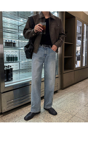 American Retro Leather Jacket , - Streetwear Jacket - Slick Street