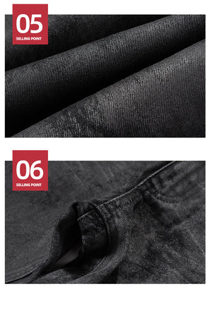 Hand Brushed Black Flared Jeans , - Streetwear - Slick Street
