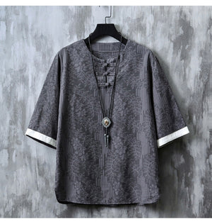 Vintage Chinese Somber Rose Hanfu Tee , - Streetwear T-Shirts - Slick Street