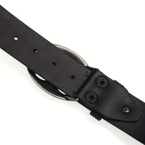 Punk Skull Studded Black Leather Belt , - Streetwear Accessories - Slick Street