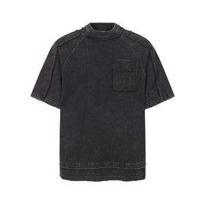 Washed Retro Heavy Cotton Tee Black, XS - Streetwear T-Shirt - Slick Street