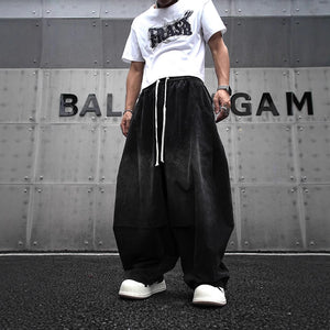 Baggy Wide-Leg Harem Pants , - Streetwear Pants - Slick Street