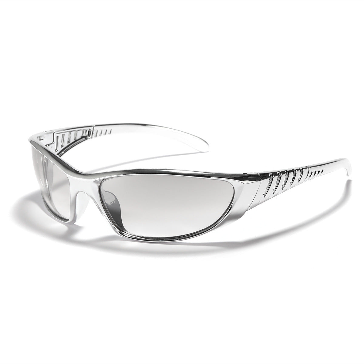 Y2K Silver Futuristic Cutout Sunglasses Mercury, - Streetwear Accessories - Slick Street