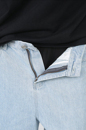 Light Blue Straight Leg Jeans , - Streetwear Jeans - Slick Street