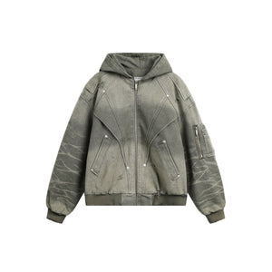 Heavy Washed Distressed Jacket , - Streetwear - Slick Street