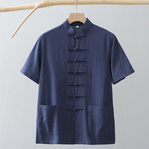 Chinese Linen Summer Shirt , - Streetwear Shirt - Slick Street
