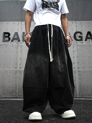 Baggy Wide-Leg Harem Pants , - Streetwear Pants - Slick Street