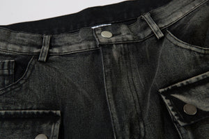 Barbed Baggy Embroidery Cargo Pants , - Streetwear - Slick Street