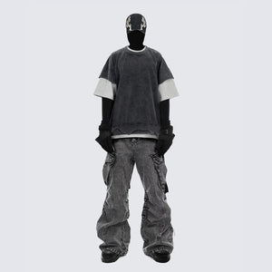 Baggy Washed Cargo Pants , - Streetwear Cargo Pants - Slick Street