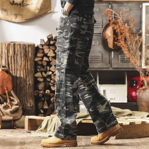 Retro Cargo Camo Pants , - Streetwear Cargo Pants - Slick Street