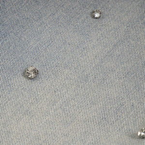 Rhinestone Denim Ripped Shorts , - Streetwear Shorts - Slick Street