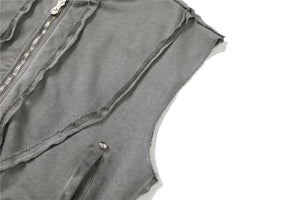 Punk Rock Gothic Ripped Style Sleeveless Hoodie , - Streetwear Hoodie - Slick Street