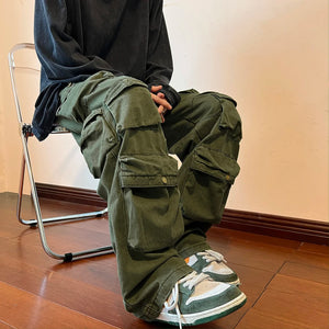 Baggy Style Multi-pockets Tooling Pants , - Streetwear Pants - Slick Street