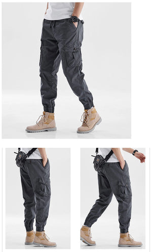 Drawstring Multi Pockets Cargo Pants , - Streetwear Pants - Slick Street